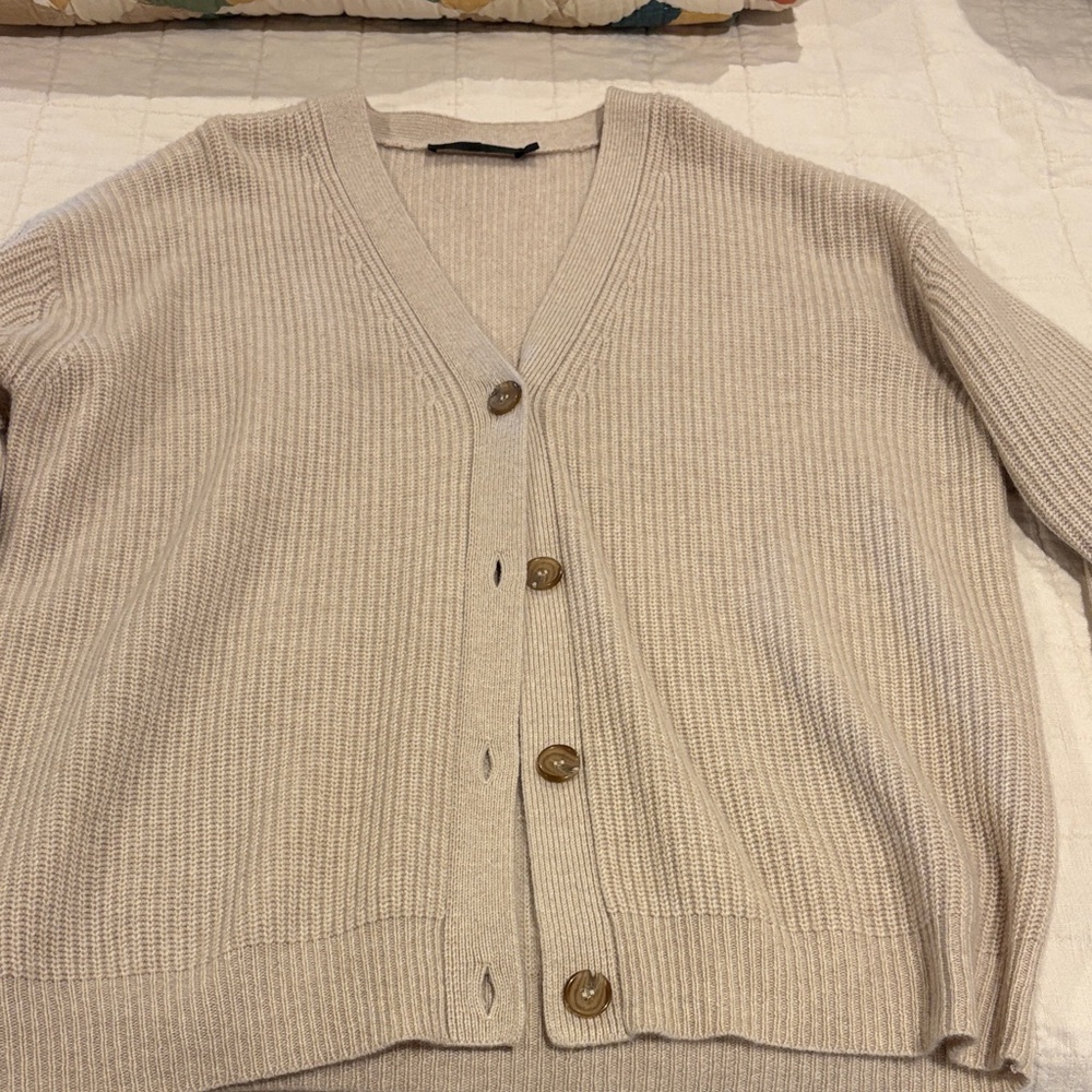 Jenni Kayne Cream Button-Up Cardigan
